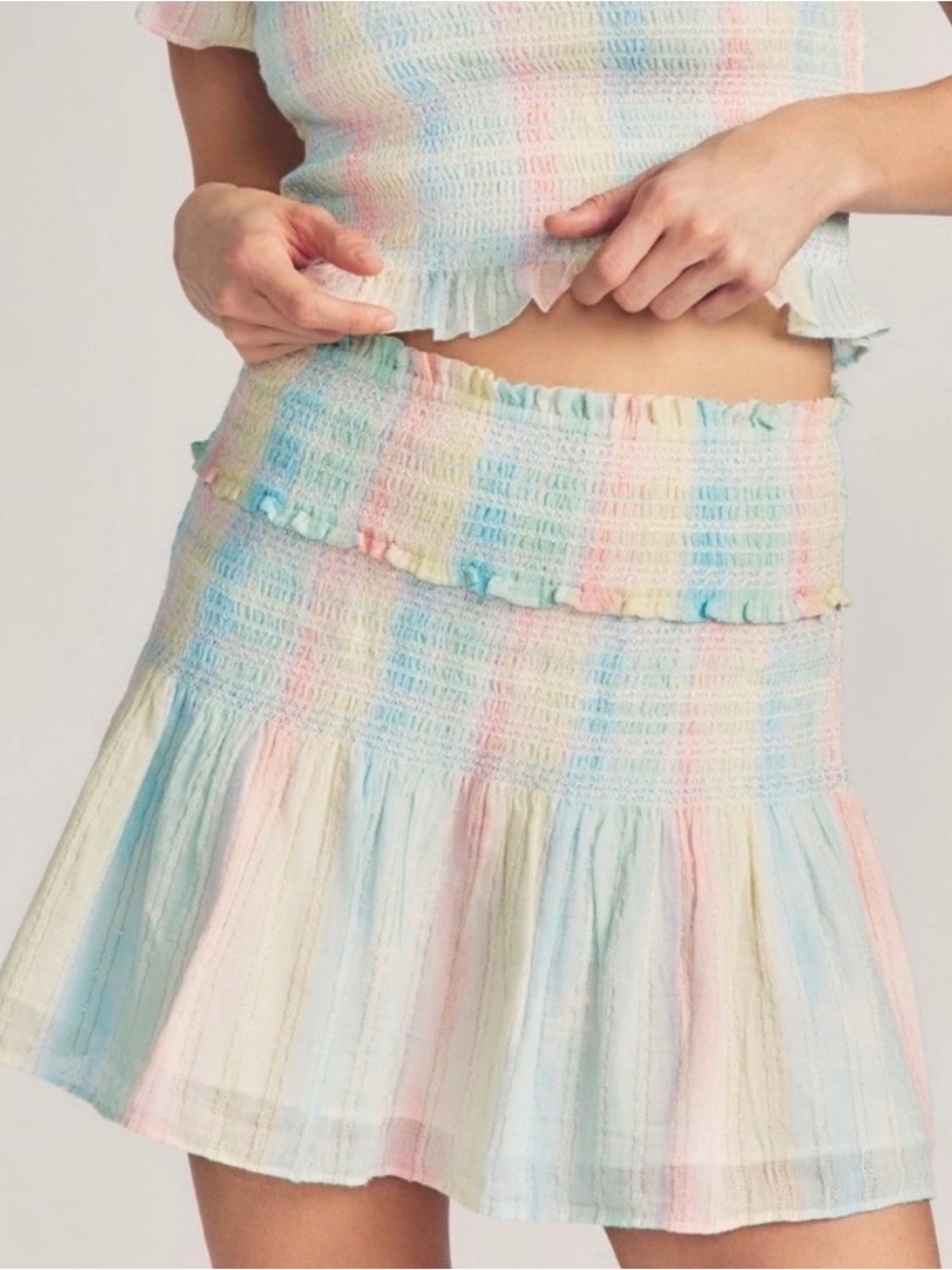 NWT LoveShackFancy Camilla Skirt | Multi Horizon | Size Large
